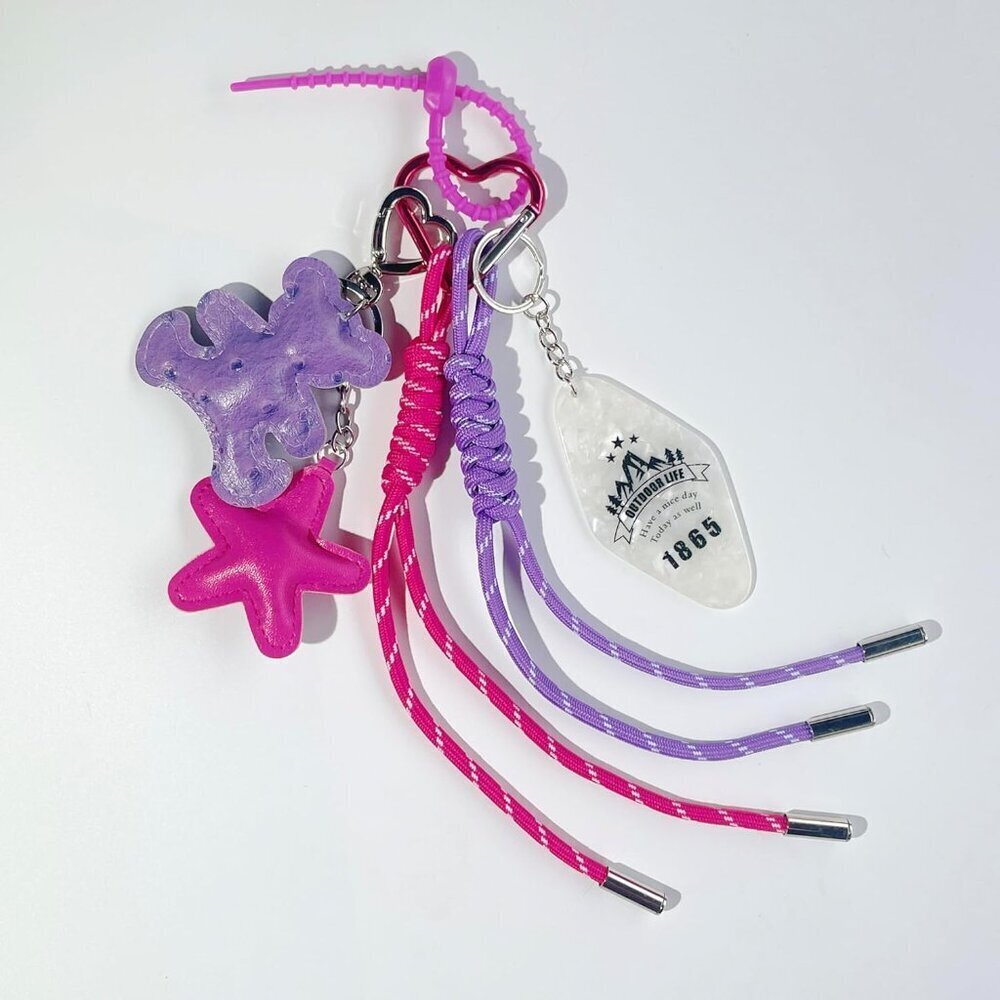 Cute Braided Keychain Bag Charm Handbag Purse Backpack Accessories Gift - Picture 3 of 6